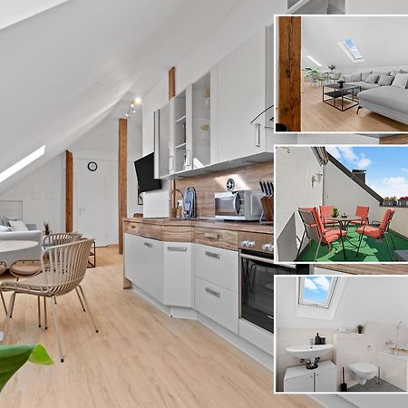 Stilvolle Wohnung: Private Dachterrasse - Zentral Augsburg Bagian luar foto