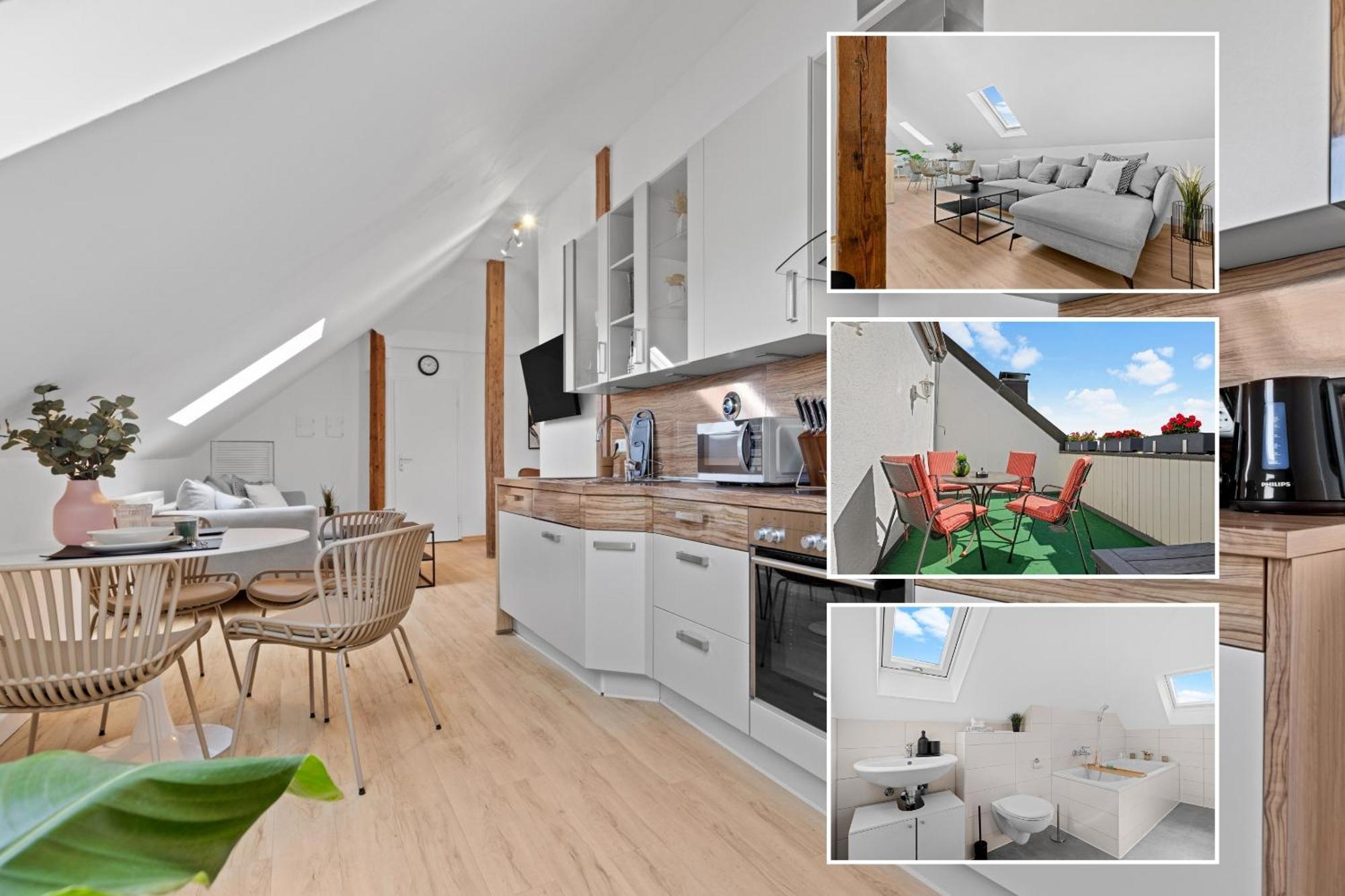 Stilvolle Wohnung: Private Dachterrasse - Zentral Augsburg Bagian luar foto